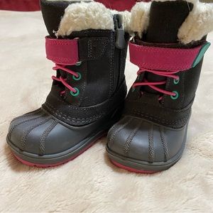 Cat & Jack Fleece Lined Snow Boots Toddler Girl Size 6